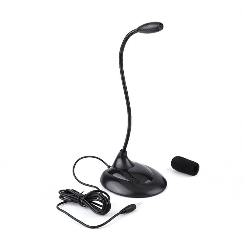 SENICC Omnidirectional Desktop Microphone: Black Weighted Base, High-Fidelity Sound, Flexible Gooseneck Hose - Noise Reduction Chip, 3.5mm Interface for Computers, Laptops, Phones - Image 1