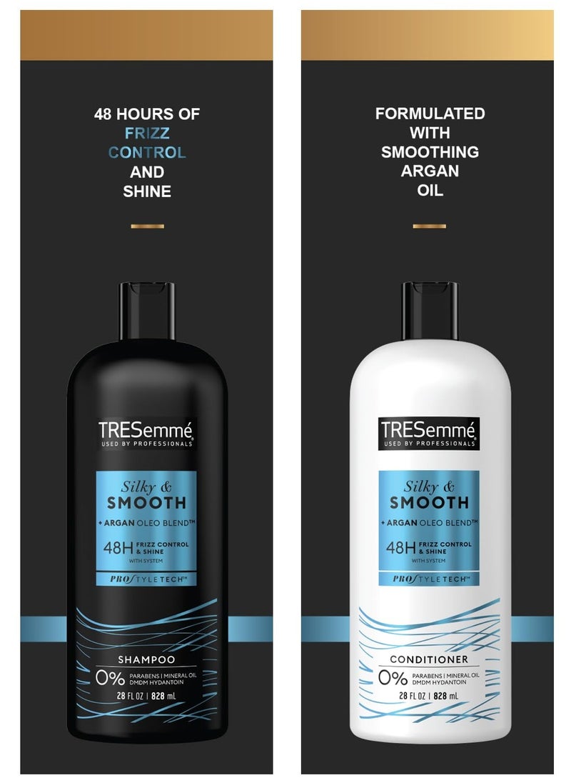 TRESemmé TRESemmé Shampoo and Conditioner Set, Silky & Smooth + Keratin Repair Hair Mask – Anti-Frizz Hair Products with Argan Oleo Blend (3 Piece Set)  - Image 3