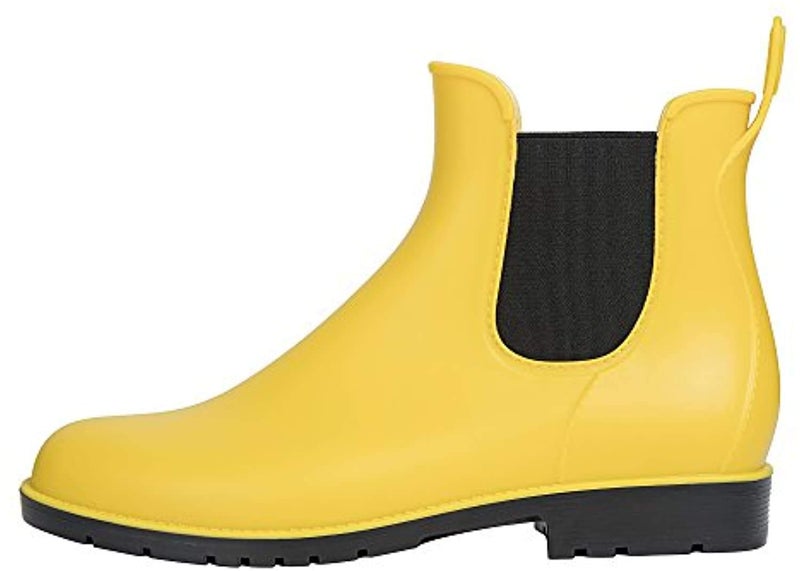 Asgard Women's Ankle Rain Boots Waterproof Chelsea Boots, Yellow 38 (Size 7.5) - Image 2