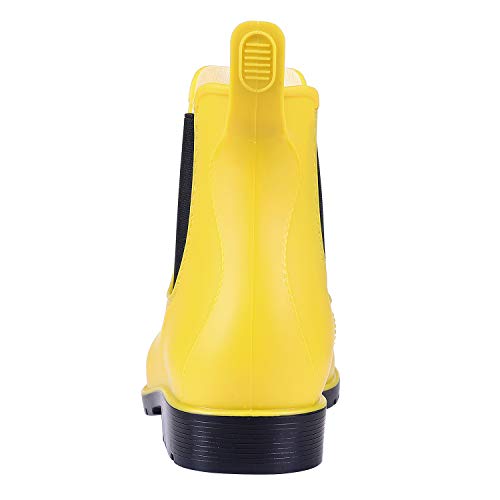 Asgard Women's Ankle Rain Boots Waterproof Chelsea Boots, Yellow 38 (Size 7.5) - Image 4