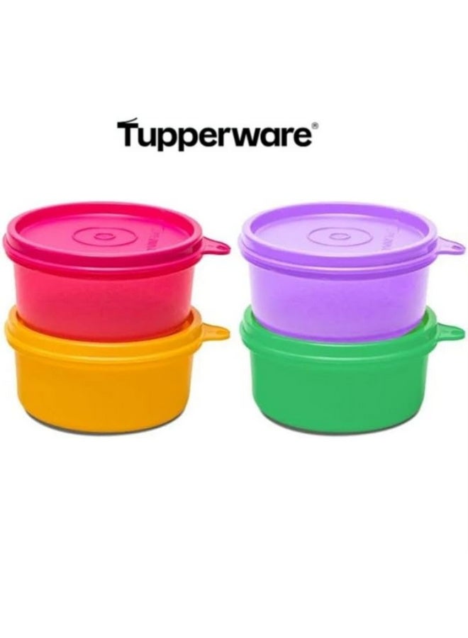 Tupperware Original Spill Proof Air Tight Tropical Round Stax Storage Lunch food Container bowl/Box/Jar 230ml set of 2 pc - Multicolor - Image 3