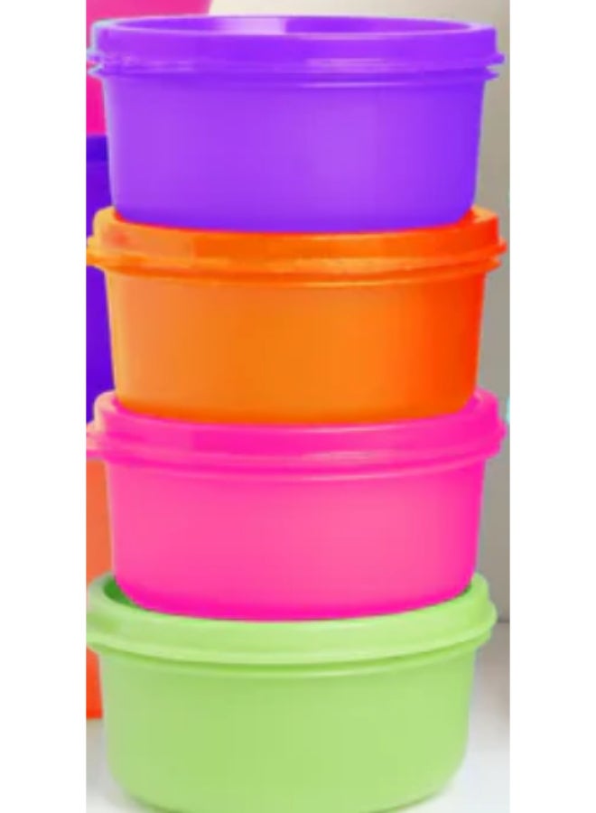 Tupperware Original Spill Proof Air Tight Tropical Round Stax Storage Lunch food Container bowl/Box/Jar 230ml set of 2 pc - Multicolor - Image 5