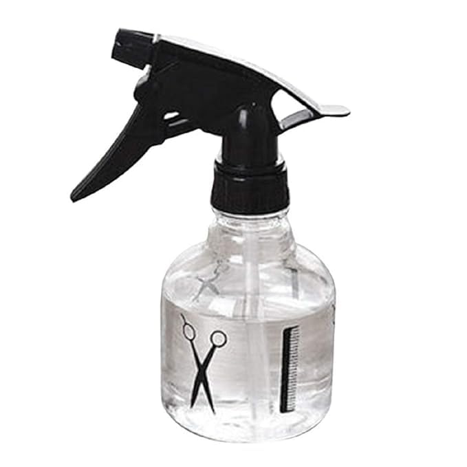 Rinpoche 250ml Plastic Hair Spray Bottle Mister Adjustable Spray Storage Container Empty Haircut Spray Bottles Hairdressing Salon Tool for Salon Barber Transparent Pack Of 1
