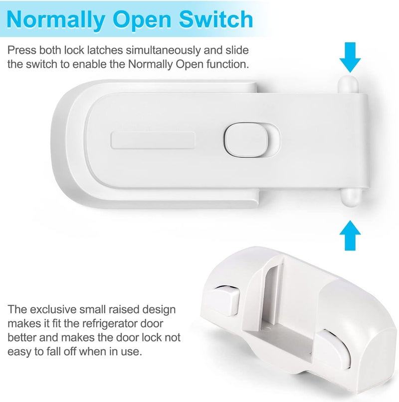 CLYMENE Refrigerator Fridge Freezer Door Lock for Kids, Child Proof Refrigerator Latch Lock to Keep Door Closed, No Tools Required and Easy Installation (White) - Image 4