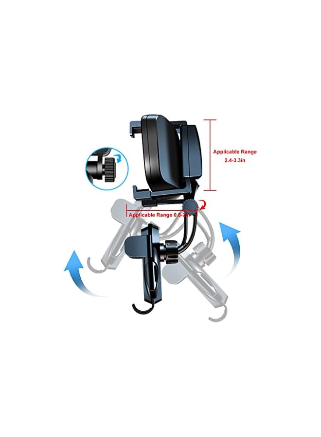 S-TOP Retractable Car Phone Holder for Rear View Mirror, Adjustable Multifunctional Phone Mount, Compatible with All Smartphones, Ideal for Safe Driving and Navigation - Image 2