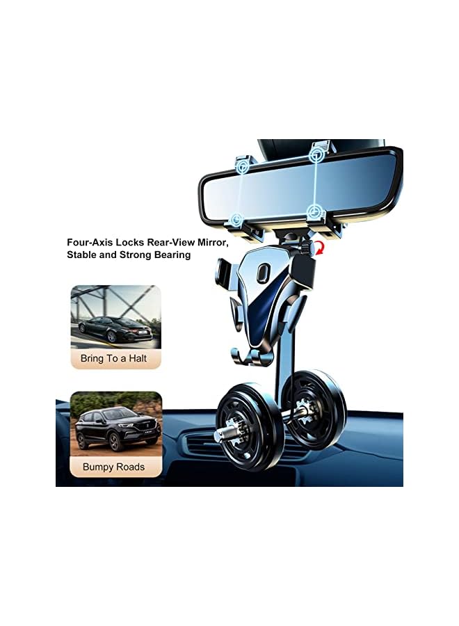 S-TOP Retractable Car Phone Holder for Rear View Mirror, Adjustable Multifunctional Phone Mount, Compatible with All Smartphones, Ideal for Safe Driving and Navigation - Image 4