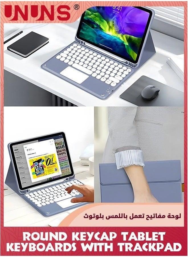 Wireless Keyboard With Touchpad,10inch Portable Rechargeable Bluetooth Keyboard,Slim Mini Touchpad For iPad/iPad Pro/Air/Windows/Mac OS/iOS/Android,Purple
