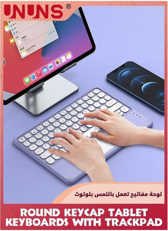 UNUNS Wireless Keyboard With Touchpad,10inch Portable Rechargeable Bluetooth Keyboard,Slim Mini Touchpad For iPad/iPad Pro/Air/Windows/Mac OS/iOS/Android,Purple  - Image 1