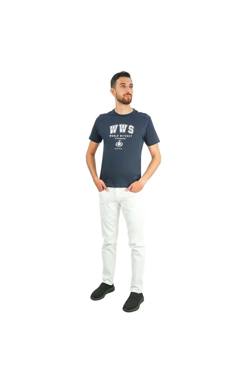 GIORDANO Blue WWS Print Tee for Men