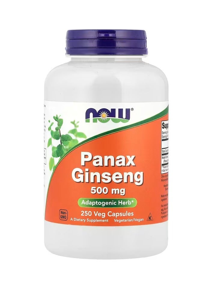 now Panax Ginseng, 500 mg , 250 Veg Capsules
