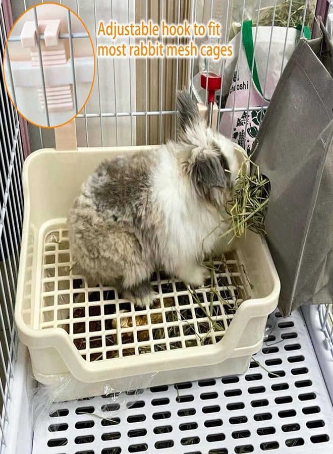 RMNHPTK Large Rabbit Litter Box Rabbit Toilet Rabbit Potty Training Corner Huge Bunny Litter Pan with Plastic Grid Deep Dump Tray for Adult Small Animal (Blue) - Image 5