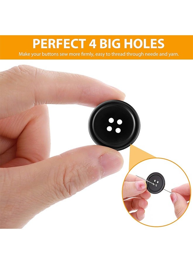 Mixed Sewing ons, 160PCS Round Black 4-Hole Craft ons 5 Sizes White And Black Resin on With Separate Compartment Storage Box Suitable for Sewing DIY Craft Projects - Image 3