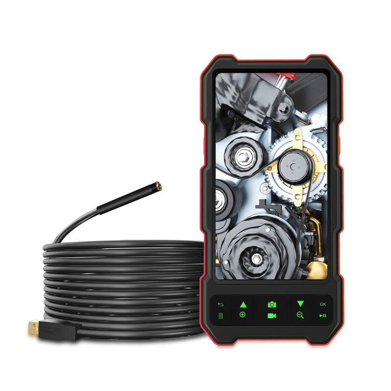 Industrial Endoscope 1080P Borescope with 6 LED Lights 4.5-inch IPS Color Display Snake Camera IP67 Waterproof 2 Million Pixels Inspection Camera with TF Card Slot for Home Pipes - Image 1