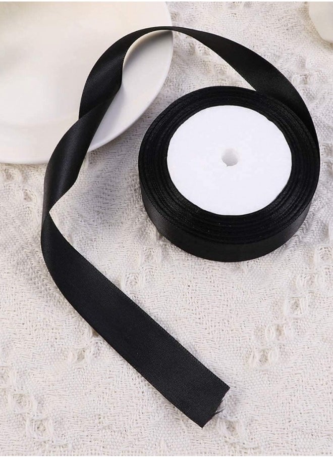 Share the Love Black Satin Ribbon – For Crafts, Wrapping And Decoration  - Image 2