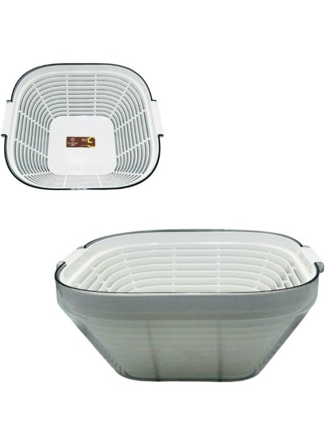 Generic - Luxury Lightweight Double Layer Transparent Drain Basket Fruit Sink Drain Basket Household Plastic Fruit Bowl Kitchen Sink Drain Basket, 84.3*53.6*29.5cm - Multicolor - Image 1