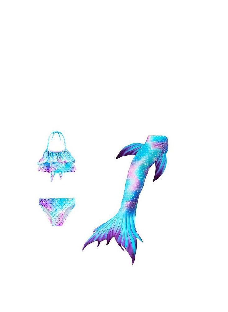 Y&D 3-Piece Mermaid Bathing Swimsuit Set 120cm - Image 3