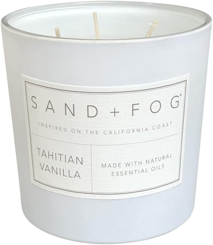 Sand + Fog Scented Candles - Tahitian Vanilla - Additional Scents and Sizes - 3 Wicks 100% Cotton Lead-Free - Luxury Air Freshening Jar Candles - Perfect Home Decor - 21 oz - Image 2