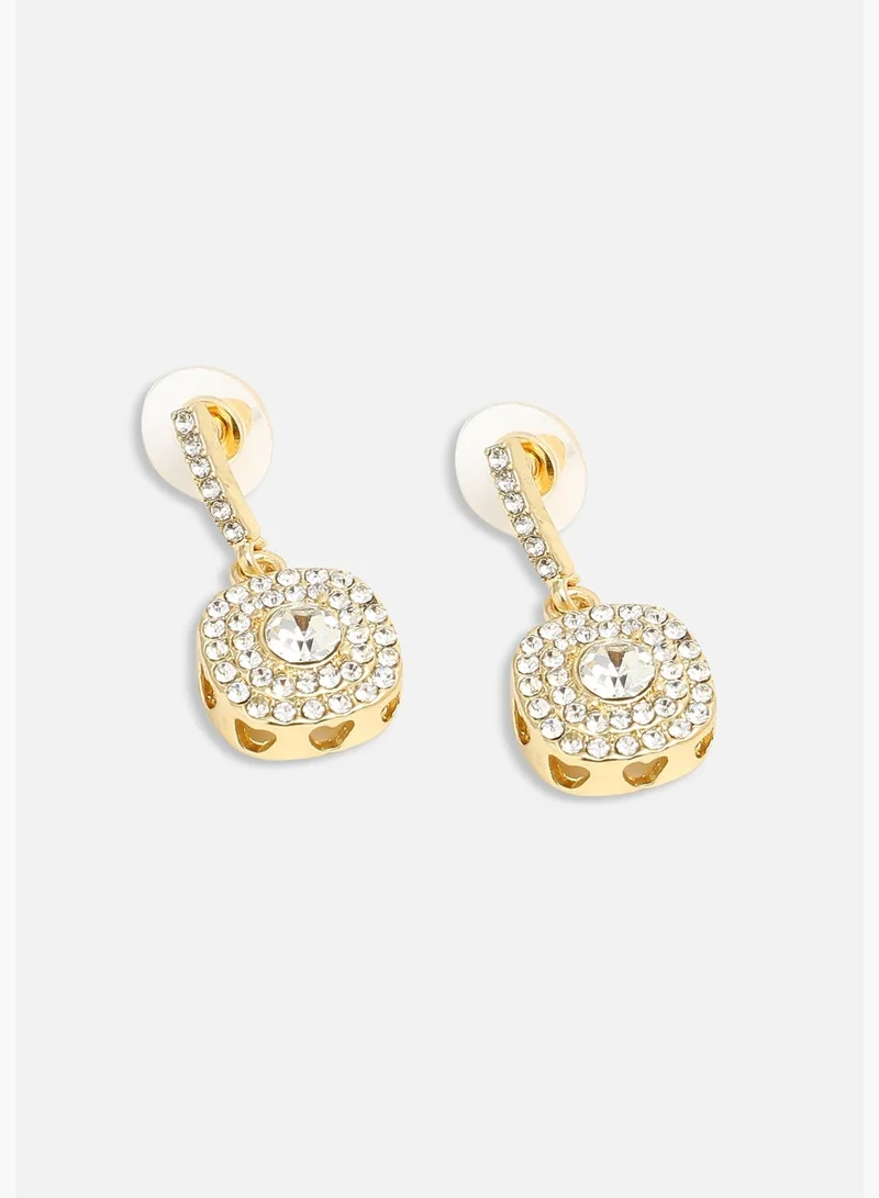 SOHI Gold Plated Party Designer Stone Drop Earring For Women