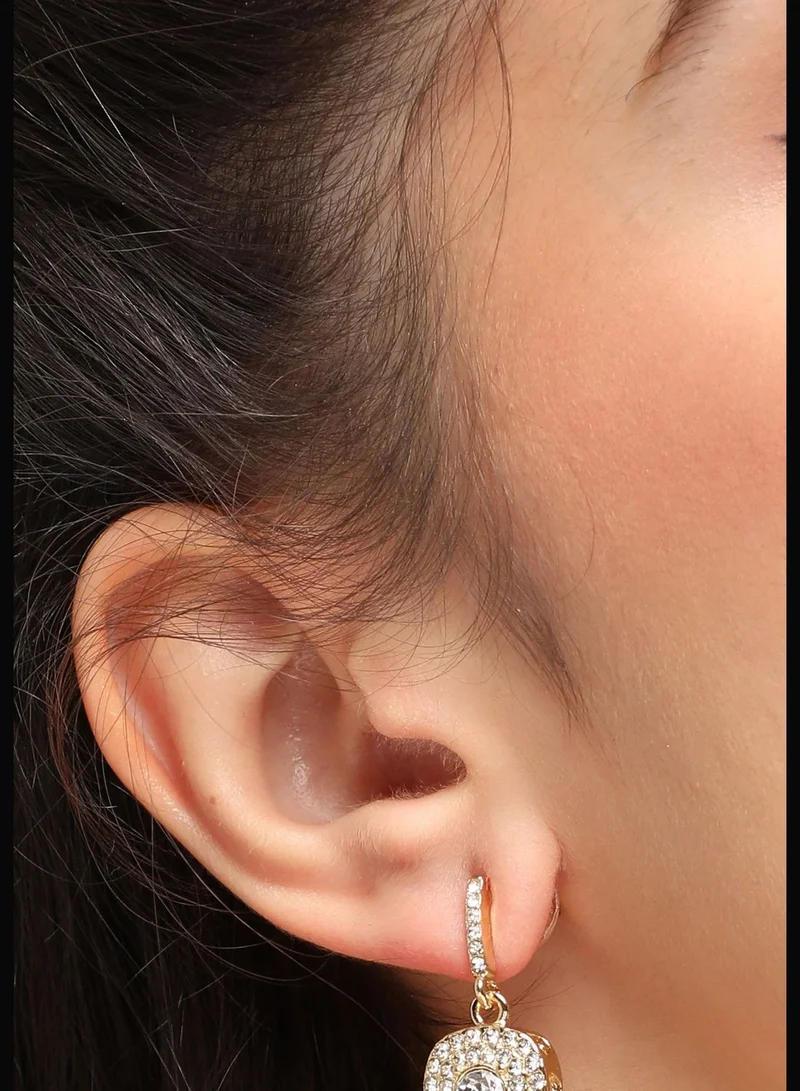 SOHI Gold Plated Party Designer Stone Drop Earring For Women