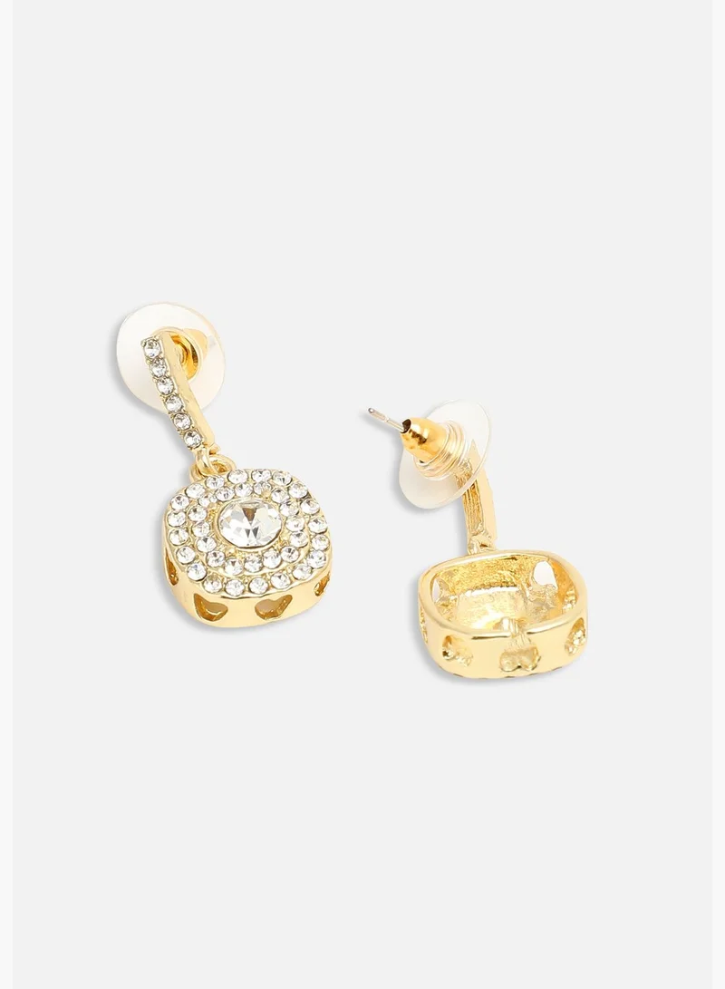 SOHI Gold Plated Party Designer Stone Drop Earring For Women