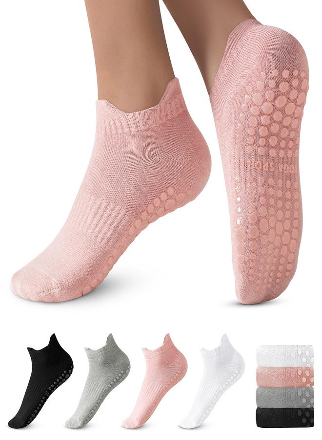 ديبولونج جوارب ديباولونغ بيلاتس مانعة للانزلاق - جوارب يوغا وتمارين باريه، 4 أزواج - Image 1