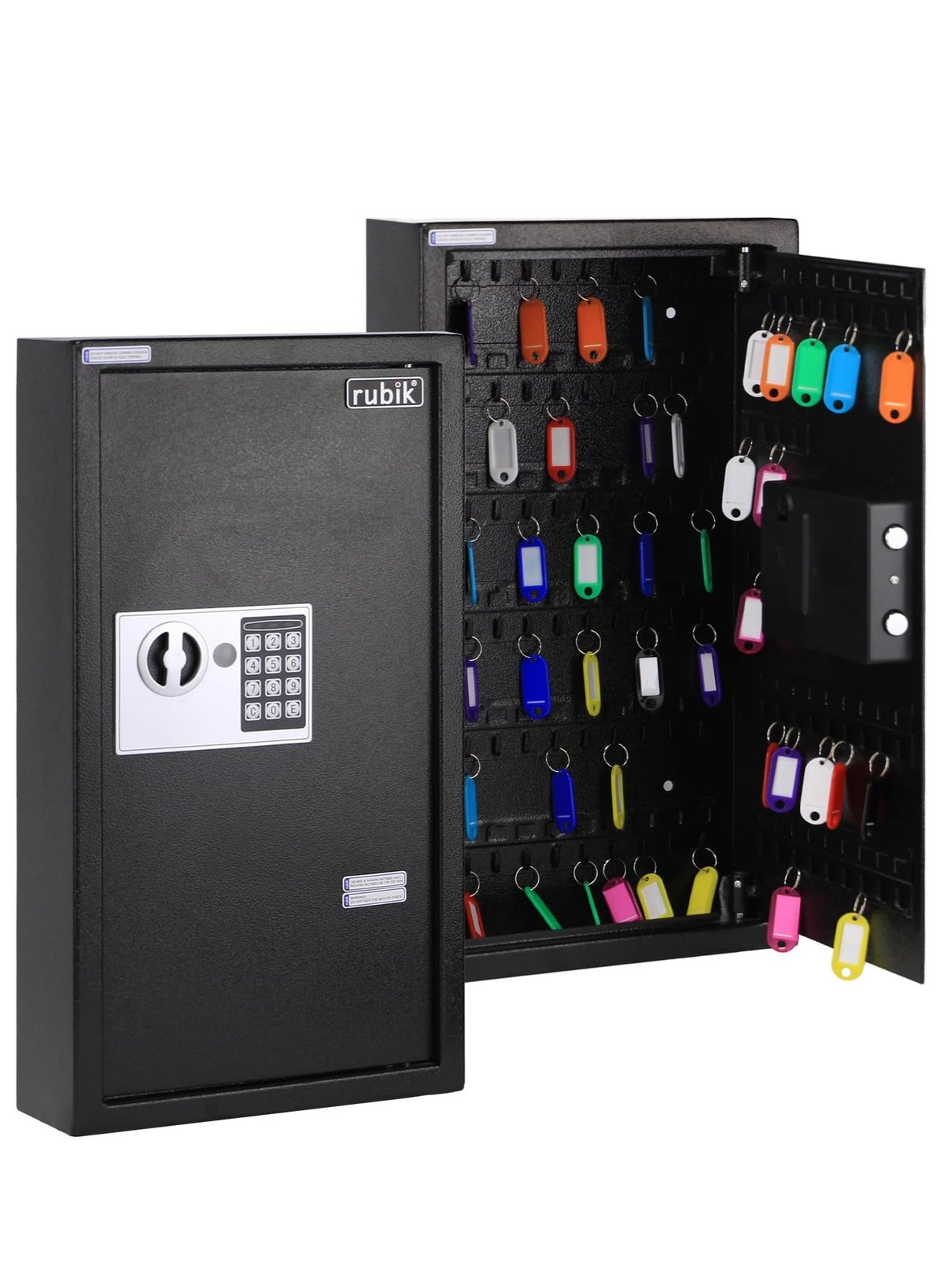 Rubik 100-Keys Metal Storage Safe Box Cabinet with Key and Digital Pin ...