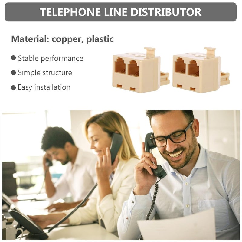 2 Way RJ11 Socket Splitter Adapter 10 Pack for Landline Phone Line Converter - Image 3