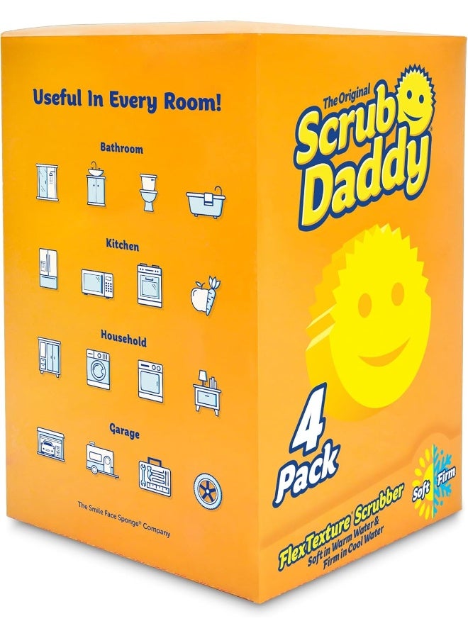 Scrub Daddy Original 4 Pack, Cleaning Sponges for Washing Up, Dish and Kitchen Sponge - Image 2