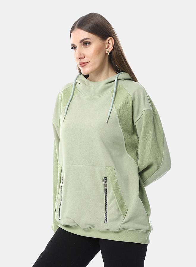XTCY Summer Milton Hood Sweatshirt with Zipper Pocket Cut women - Image 2