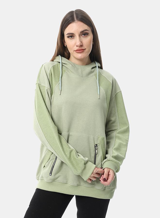 XTCY Summer Milton Hood Sweatshirt with Zipper Pocket Cut women - Image 1