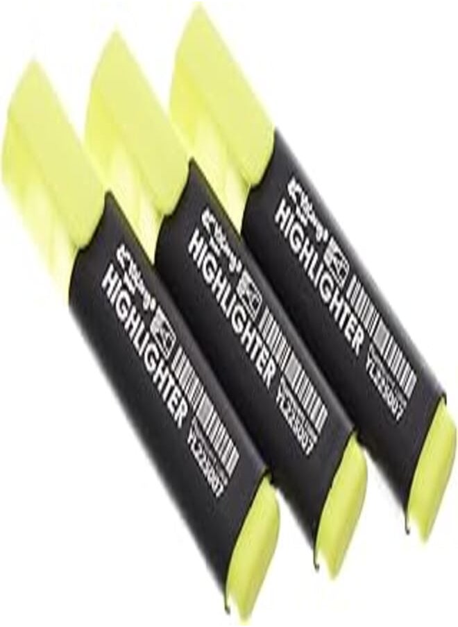YALONG Yalong Yl-2225007 High Quality Fluorescent Color Highlighter Marker Pen Tip 2.5mm Pack of 3 phosphoric Color Pens - Multi Color 