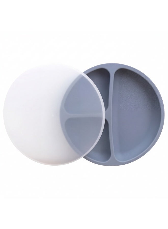 Premium Silicone Divided Suction Baby Plate with Lid - Spill-Proof Toddler Feeding Tray & Food Storage - Image 1