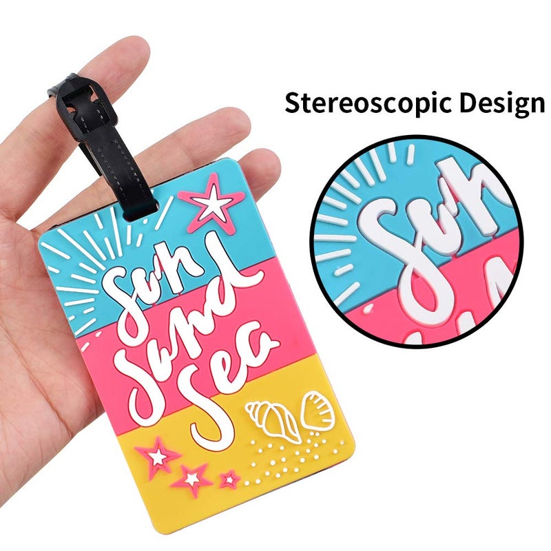 Viociwuo Unique Cute Luggage Tags For Women Men  Travel Suitcase Tags Summer Beach Luggage Tags Series Identify Label With Loop 6Pcs - Image 3