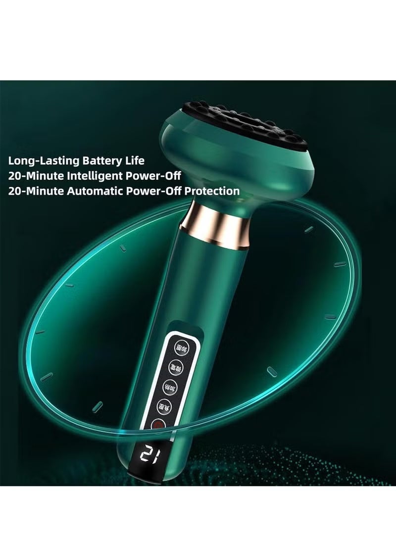 SVINDA Smart Negative Pressure Cupping Massager: for gua sha and cupping, unblocking meridians, detoxification through suction, eliminating stagnation, relieving fatigue and reducing cellulite. Handheld cellulite massager and abdominal fat-reducing massager (green) - Image 5