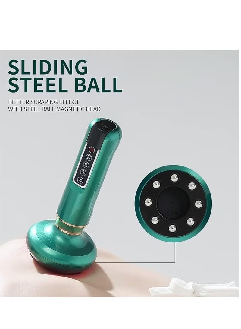 SVINDA Smart Negative Pressure Cupping Massager: for gua sha and cupping, unblocking meridians, detoxification through suction, eliminating stagnation, relieving fatigue and reducing cellulite. Handheld cellulite massager and abdominal fat-reducing massager (green) - Image 4