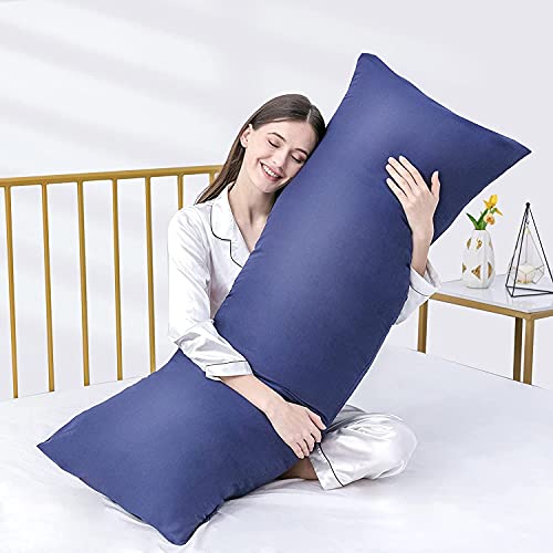 ATOOTFUSION Polyester Luxury Ultra Soft Full Body Pillow Insert for Sleeping (Navy Blue, 20"x54") - Image 1