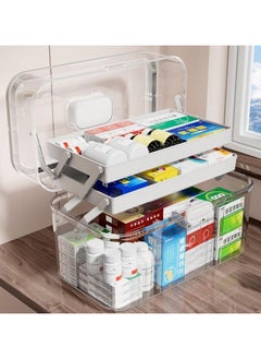 YQbest Large Medicine Storage Box, Portable Medical Box Family First Aid Empty Medicine Storage Box, 3 Layers Multipurpose Storage Box for Medicine Box Sewing Box Organizer Jewelry Storage  - Image 1