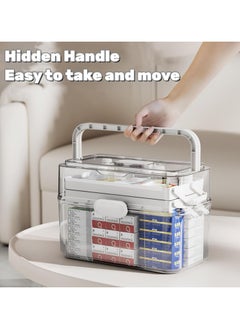 YQbest Large Medicine Storage Box, Portable Medical Box Family First Aid Empty Medicine Storage Box, 3 Layers Multipurpose Storage Box for Medicine Box Sewing Box Organizer Jewelry Storage  - Image 4