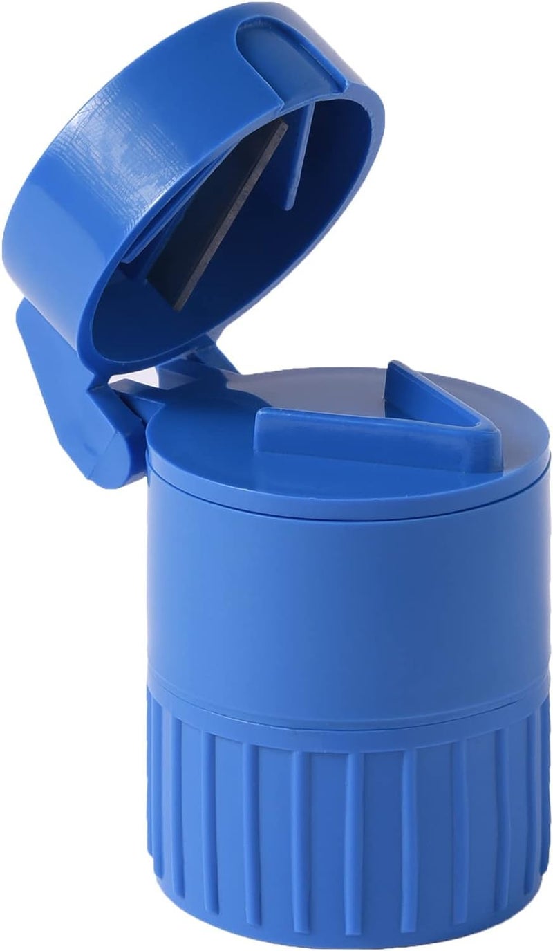 PUTHAK 3 Layer Powder Tablet Grinder Powder Pill Cutter 3 in 1 Portable Medicine Splitter Box Storage Crusher (Color, White & Blue) (Pack of 1) - Image 1