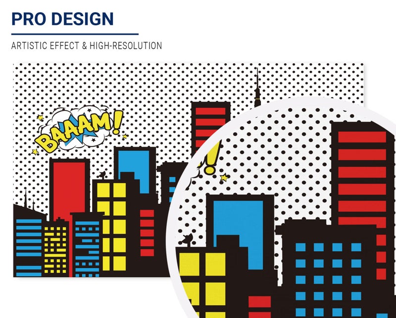 Allenjoy Superhero Themed Backdrops Super City Skyline Buildings Children Birthday Supplies Favors Decorations Photography Party Event Banner Photo Studio Booth Background Baby Shower - Image 2
