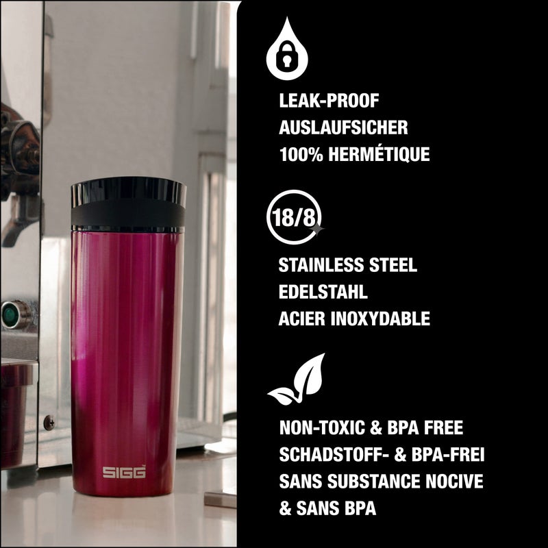 Sigg - Insulated Coffee Cup - Travel Mug Miracle Berry - Hot & Cold. Leakproof. BPA Free - 18/8 Stainless Steel - 16 Oz - Image 3