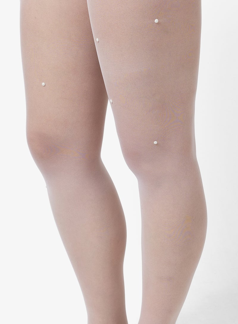 Ginger 15D Sheer Pearl Embellished Stockings - Image 2