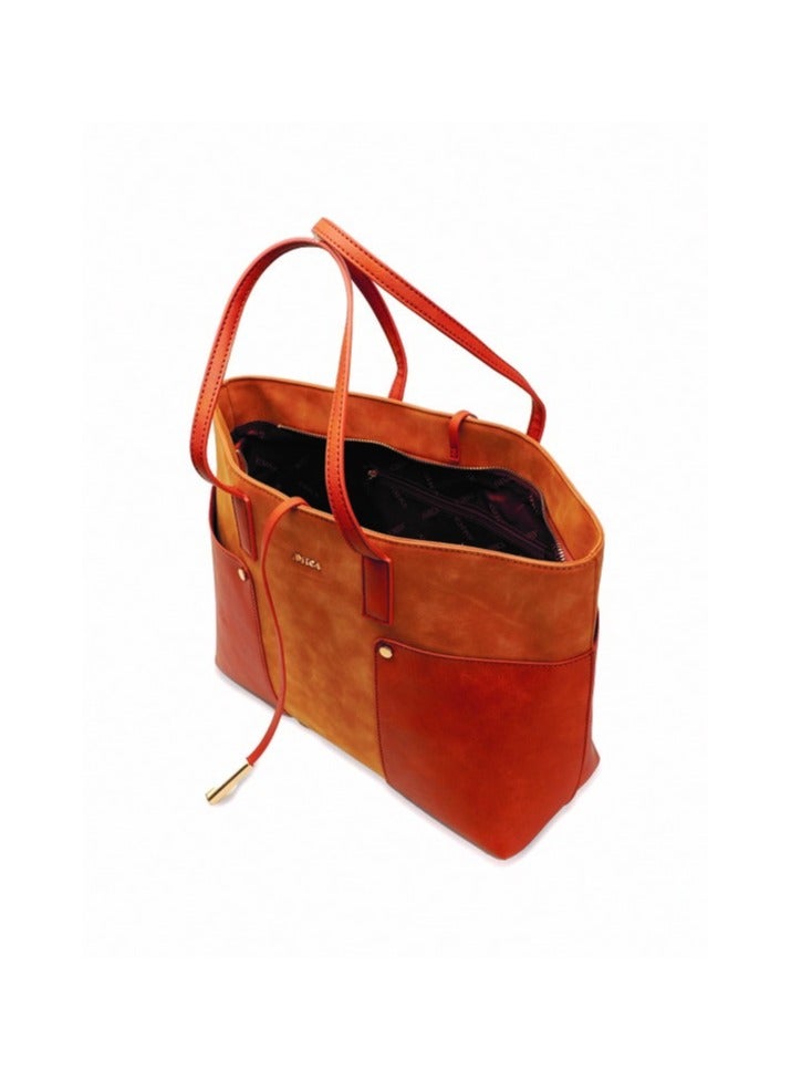 AMICA Alma Double Handle Tote Bag for Women - Brown - Image 4