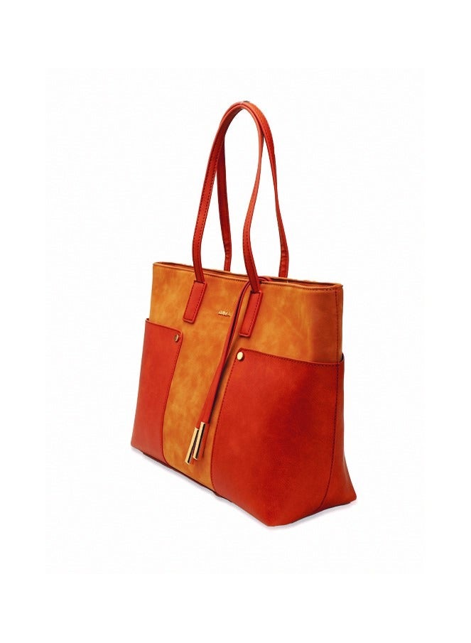 AMICA Alma Double Handle Tote Bag for Women - Brown - Image 3