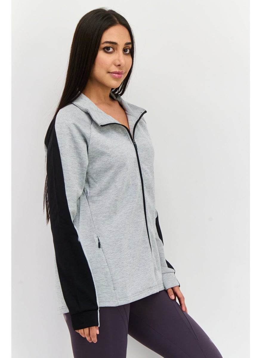 Hummel - Women Sportswear Fit Full Zipper Training Sweatshirt, Grey - Image 1