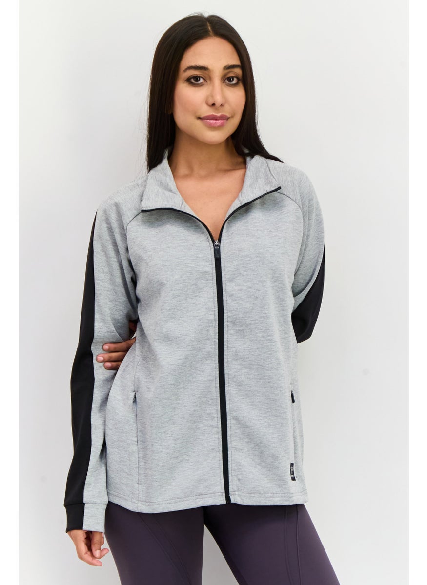 Hummel - Women Sportswear Fit Full Zipper Training Sweatshirt, Grey - Image 1