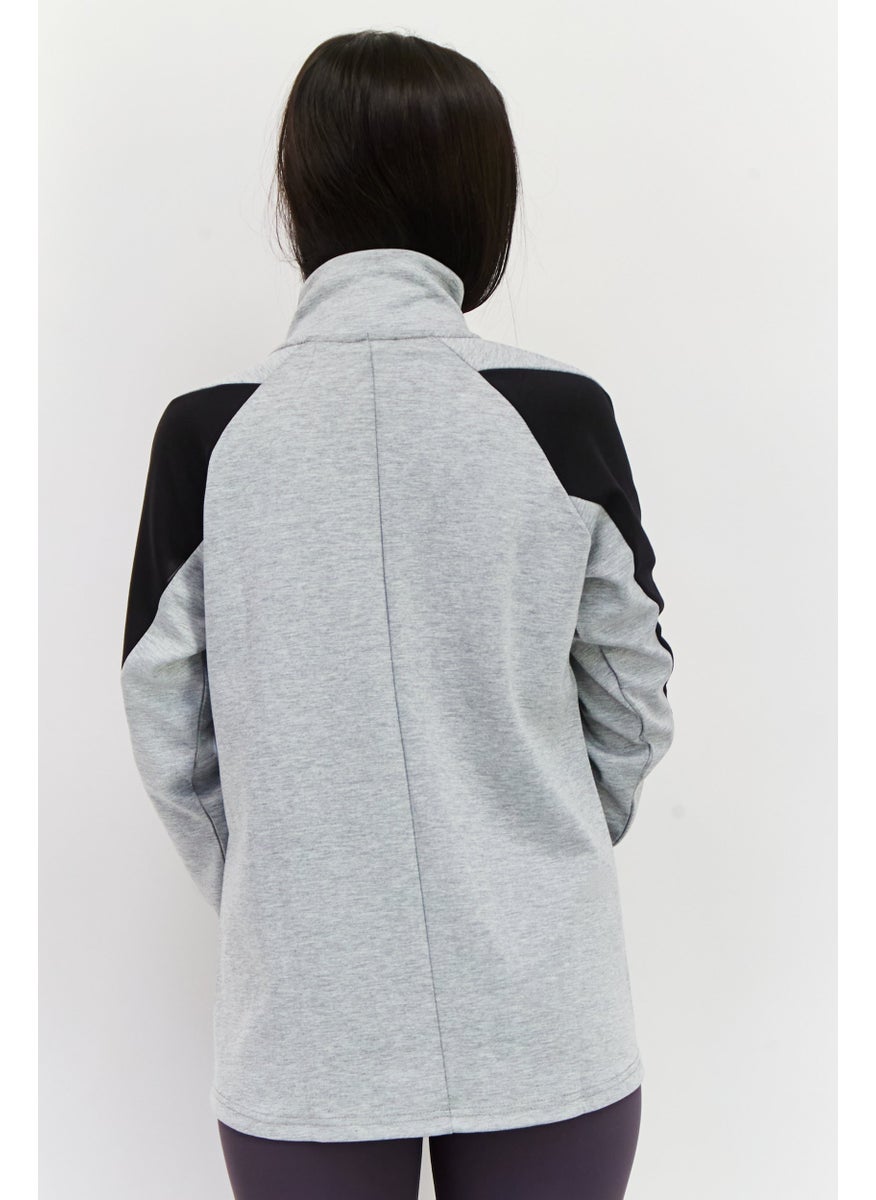 Hummel - Women Sportswear Fit Full Zipper Training Sweatshirt, Grey - Image 1