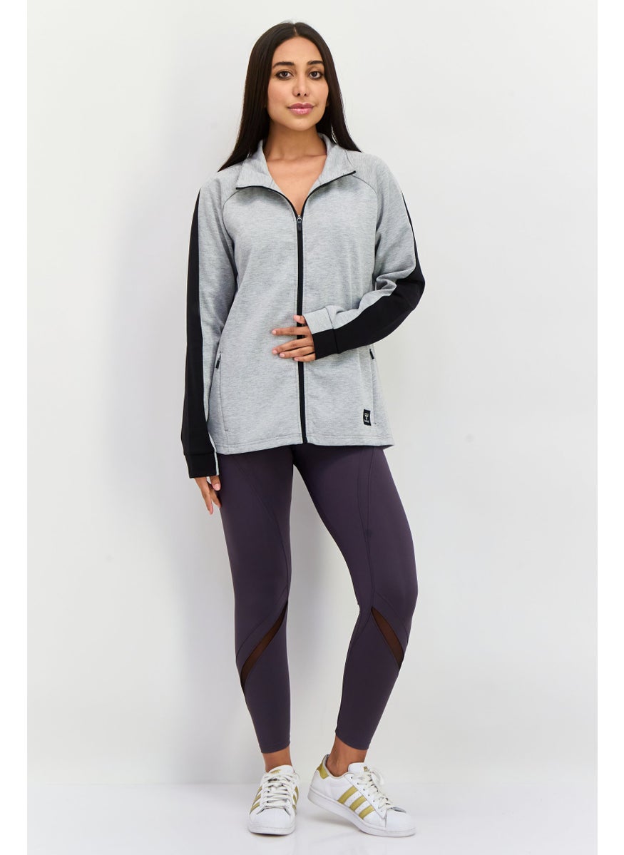 Hummel - Women Sportswear Fit Full Zipper Training Sweatshirt, Grey - Image 1