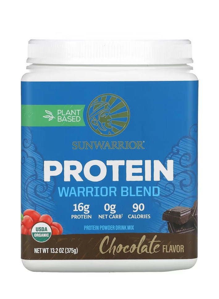 Sunwarrior Warrior Blend High Performance Plantbased  Ketofriendly Vegan Organic Protein Powder Chocolate 375 G