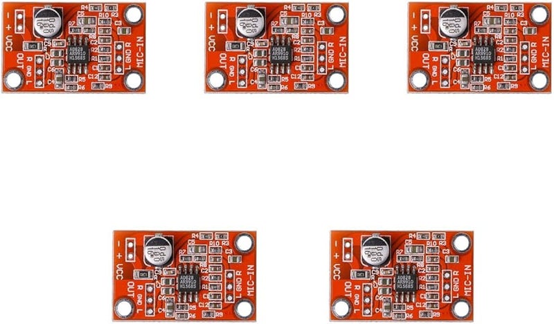 5Pieces AD828 Stereo Dynamic Microphone Preamp Module Orange For DC 3 8V - Image 1